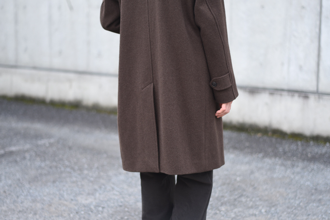 COMOLI -ヤクメルトン ショールカラーコート,バルカラーコート