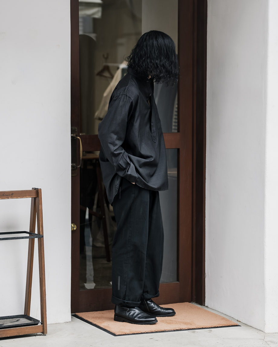 COMOLI -ウールシルク スキッパーシャツ, コモリシャツ, プルオーバー