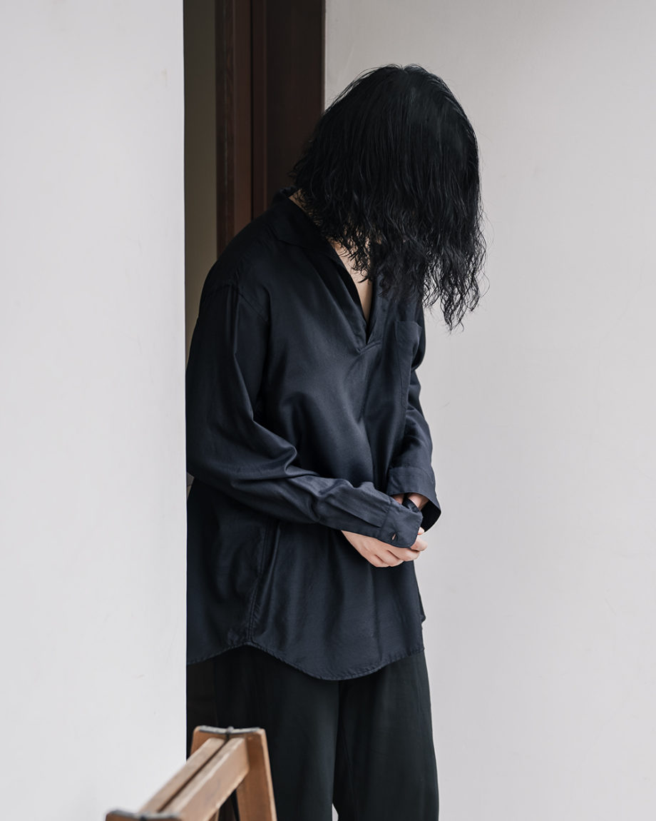 COMOLI -ウールシルク スキッパーシャツ, コモリシャツ, プルオーバー