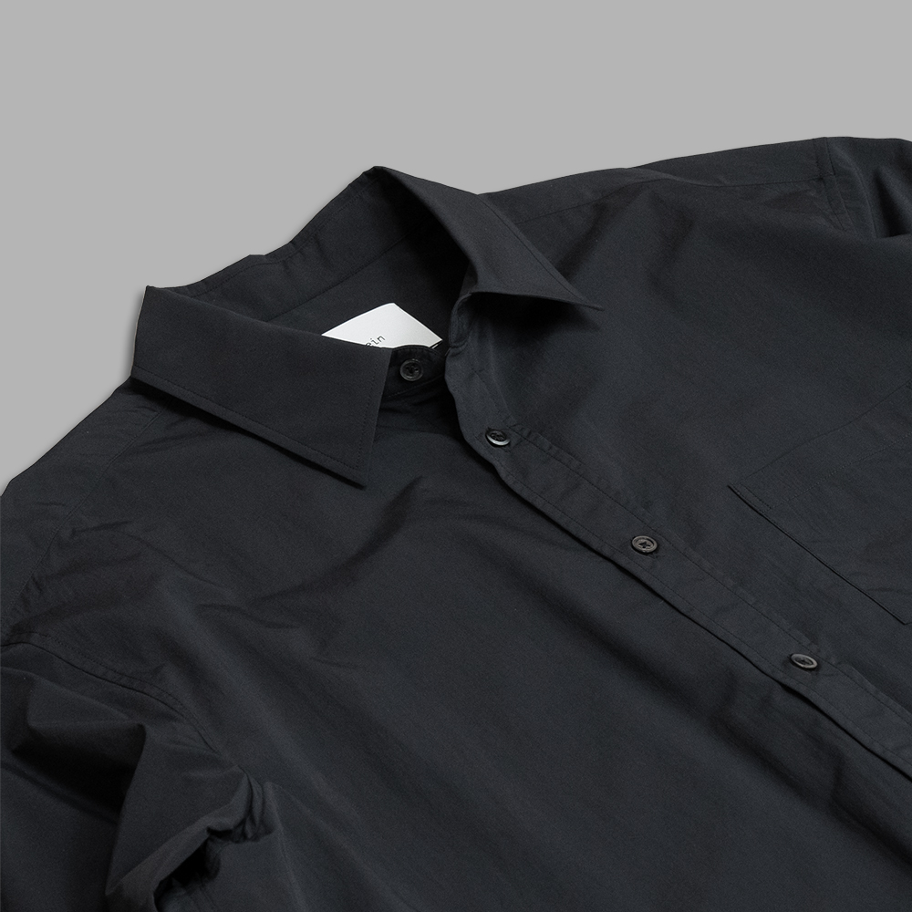 ssstein / Windproof Nylon Standard Shirt (Black) | twelve