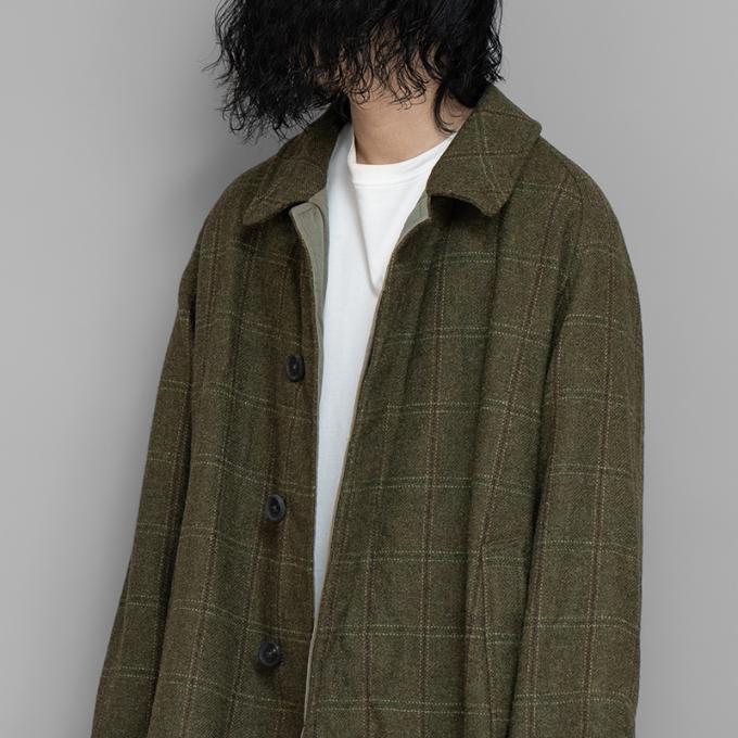 A.PRESSE / Tweed Balmacaan Coat | twelve