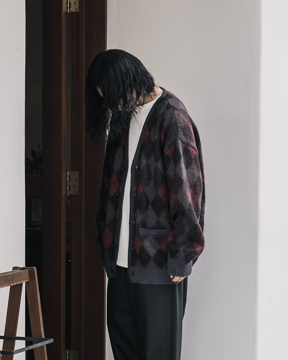 ssstein / Kid Mohair Argyle Cardigan | twelve