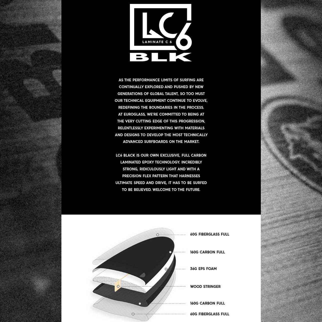 BRADLEY サーフボード 6'0 フルカーボン OLYMPIA LC 6 BLACK - TWRS