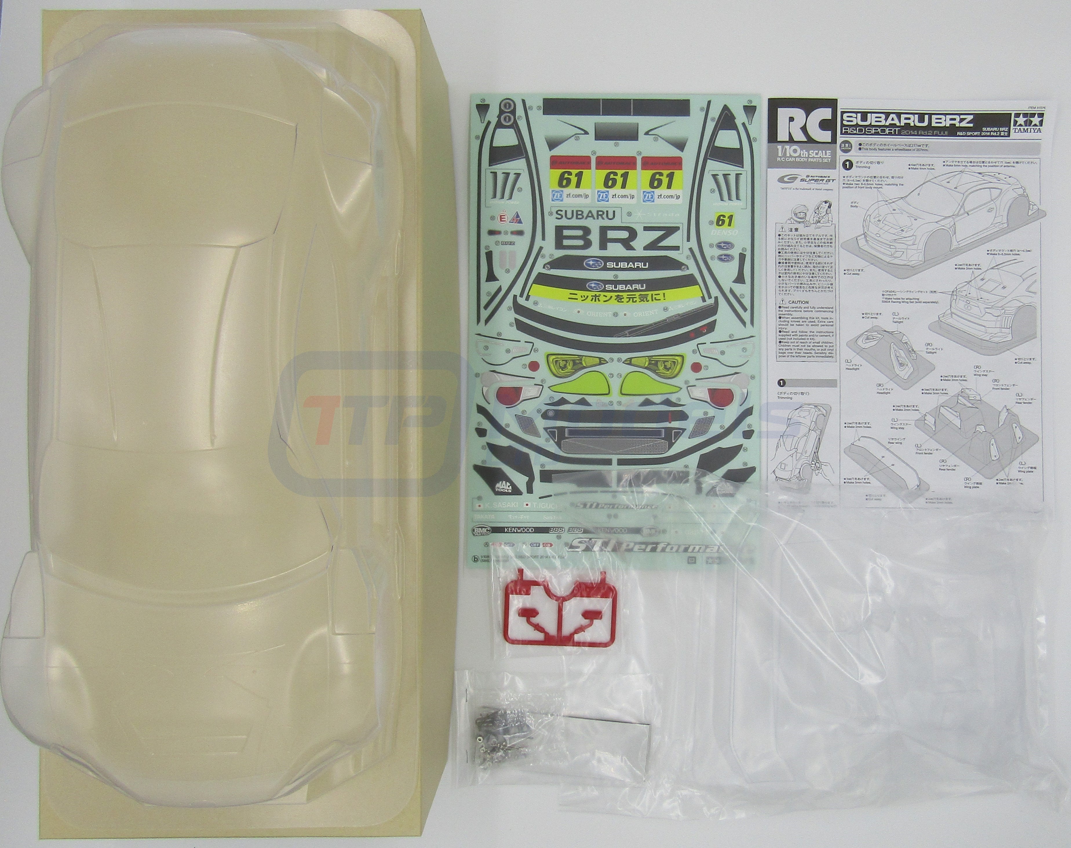 Tamiya 51575 Subaru BRZ R&D Sport 2014 Rd.2 Fuji Body Parts Set
