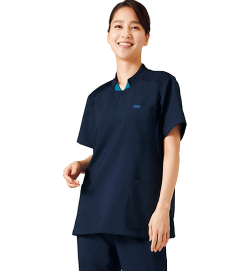 全4色】ジップアップスクラブ(背中・脇ニット・男女兼用) 7037SC-6