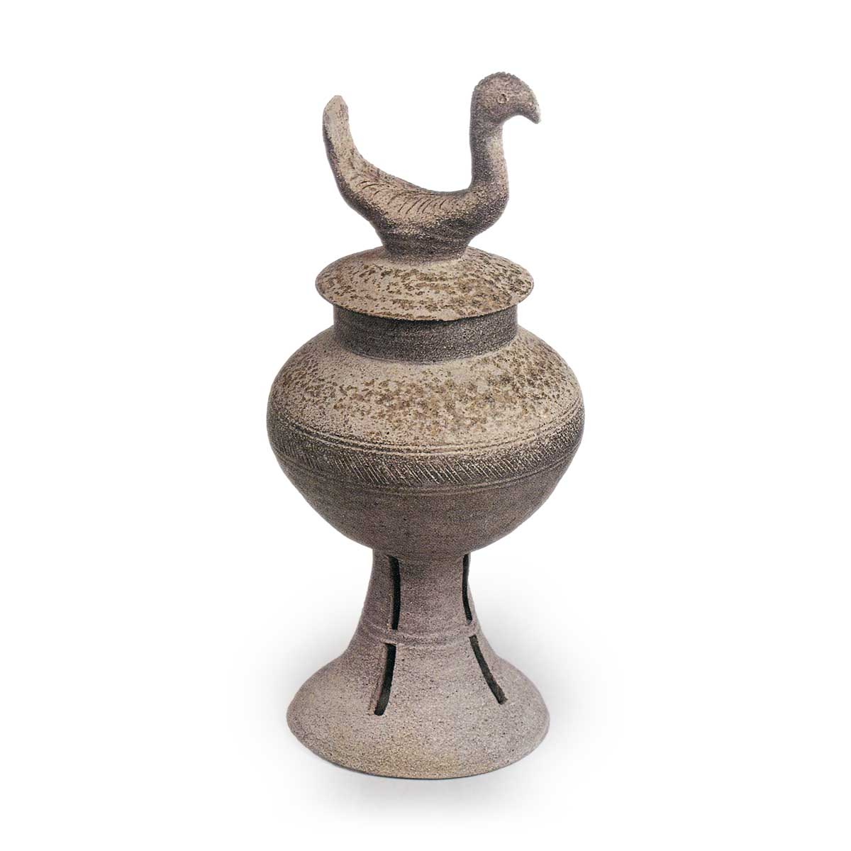 須恵器 鳥鈕蓋付台付壺 | 鶴田 純久の章 お話