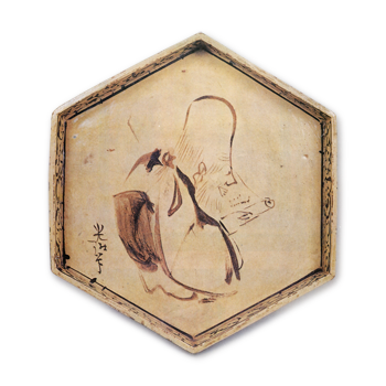 銹絵福禄寿図六角皿 | 鶴田 純久の章 お話