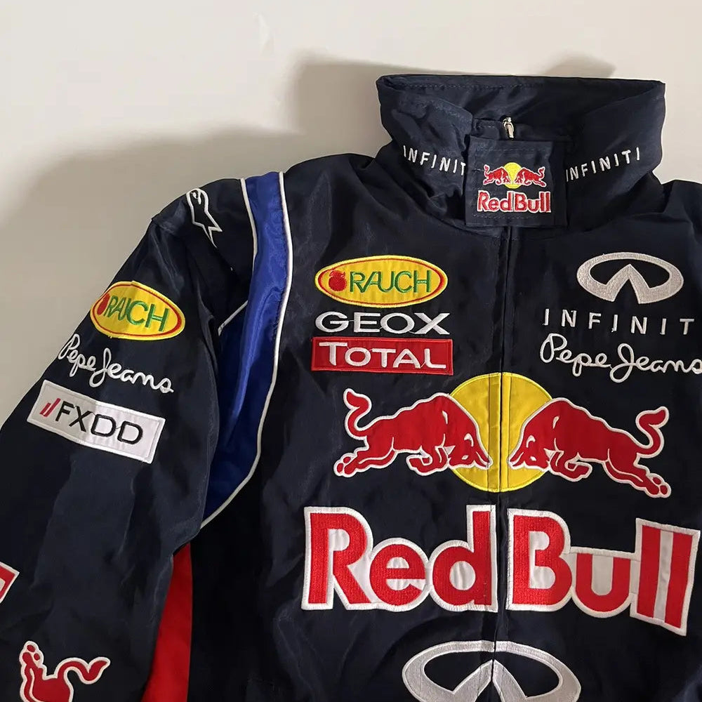 Vintage Red Bull F1 Racing Jacket - Blue Motorsport Embroidered