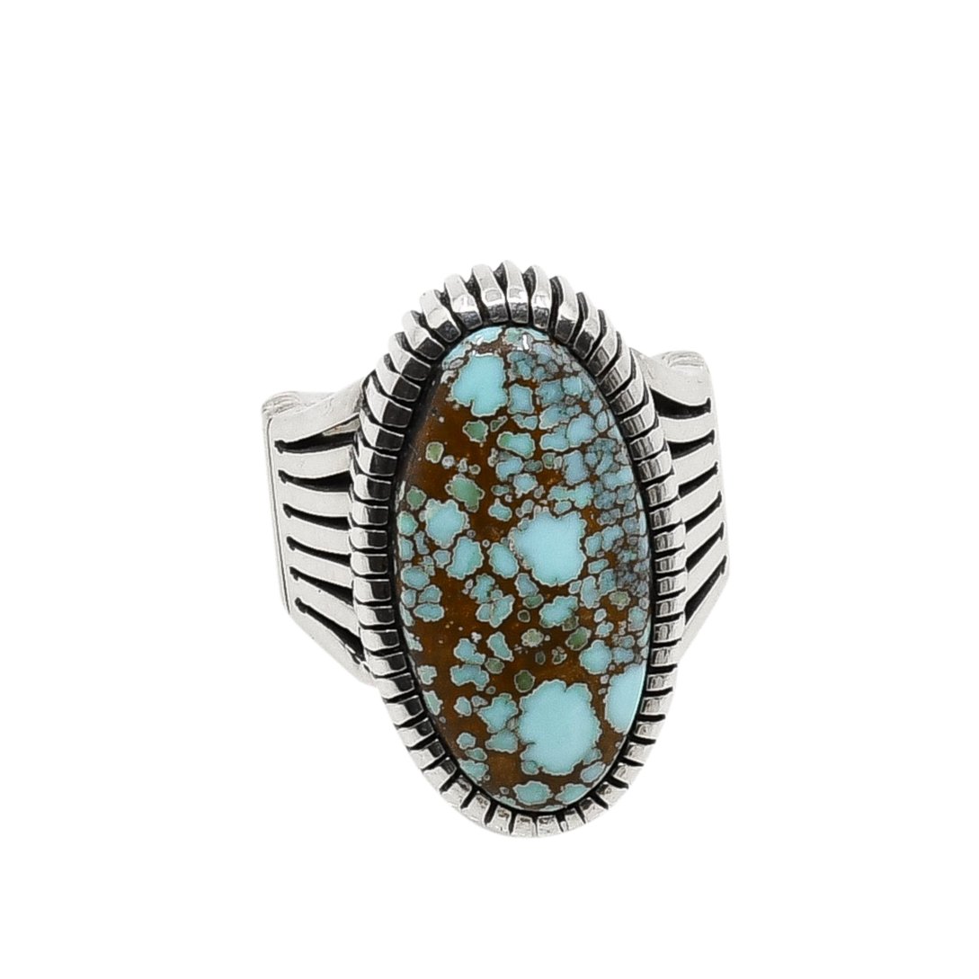 Jennifer Curtis Ring of Natural Number 8 Turquoise – Turquoise & Tufa