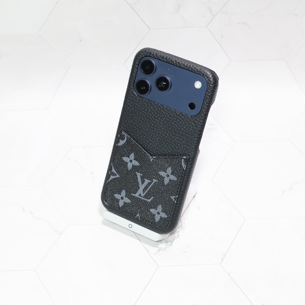 Black Monogram LV iPhone Case for 12-17 Series - uCaseSpot