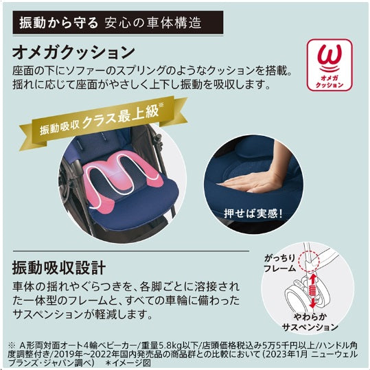 ラクーナ ビッテ クッション ナハトネイビー 2022年モデル ベビーカー