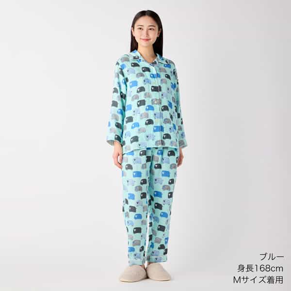 再値下げ】マシュマロガーゼアニマルプリントパジャマ レディス