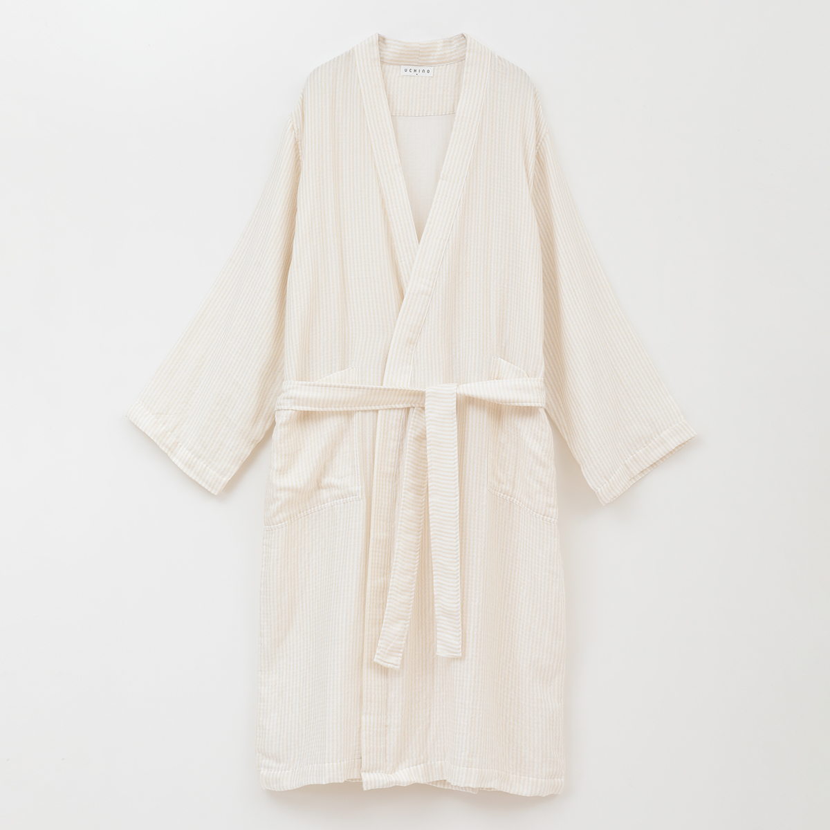 マシュマロガーゼストライプローブ ユニセックス（RRZ16053）-UCHINO