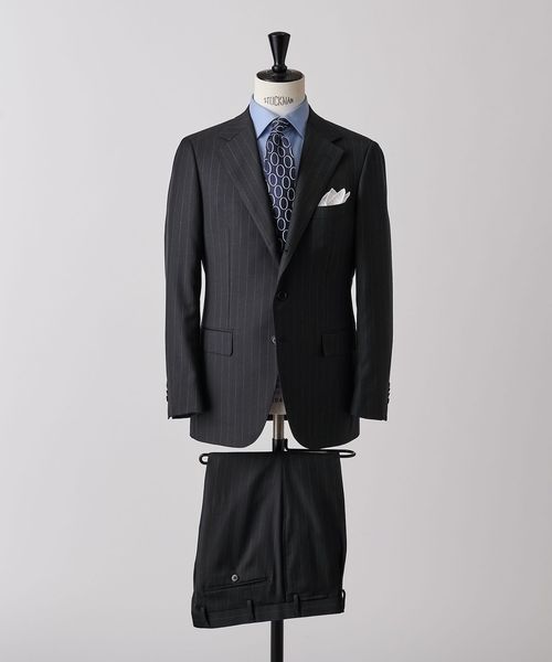 シャークスキン グレンプレイド 3ボタン スーツ S―MODEL