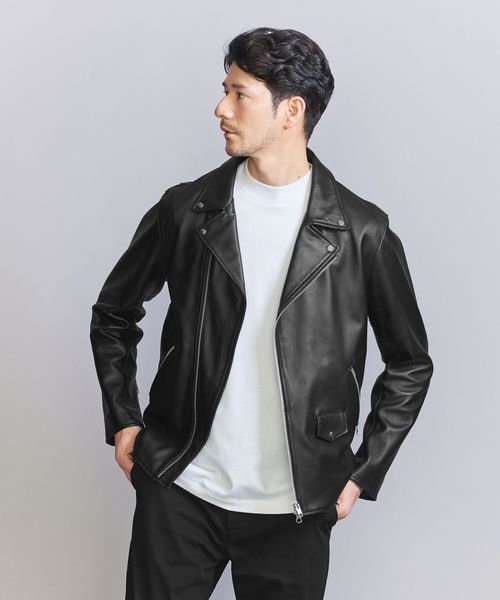 WEB限定 WARDROBE SMART】 シープ ダブル ライダースジャケット