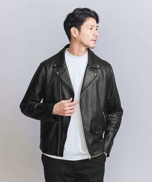 WEB限定 WARDROBE SMART】 シープ ダブル ライダースジャケット