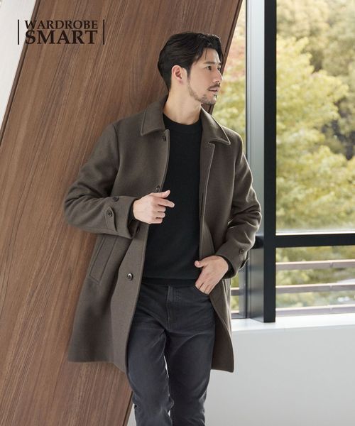 WEB限定 WARDROBE SMART】PE メルトン バルカラーコート