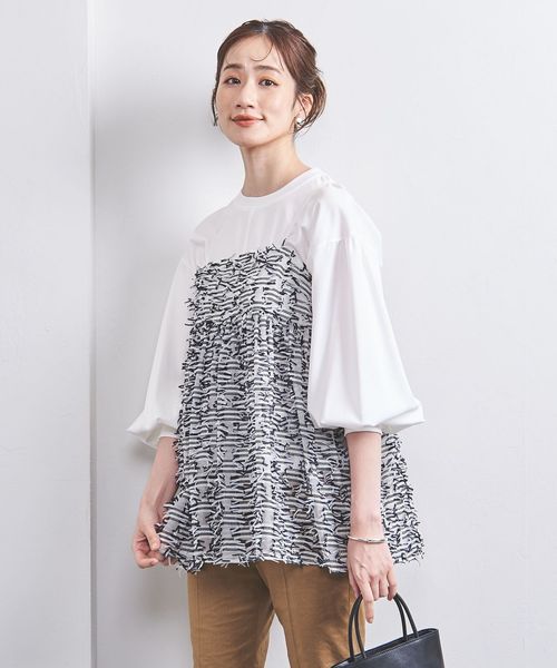 リボン カットジャカード キャミソール