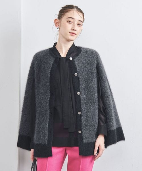 フォックス カシミヤ ダブルフェイス ニットブルゾン BEIGE