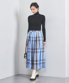 シャンブレー タフタ プリーツスカート