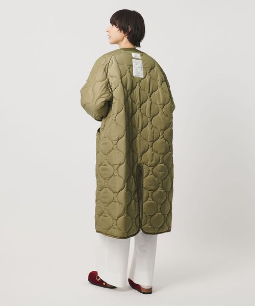 HYKE＞キルト ライナー ロング コート