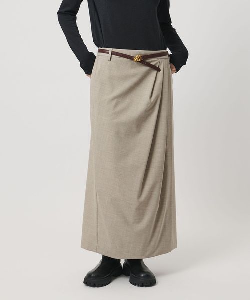 ドレープ アシンメトリー ロング スカート