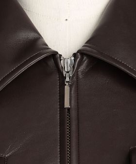 レザーライク ブルゾン