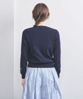 フラワー ビジュー ロングスリーブ ニット