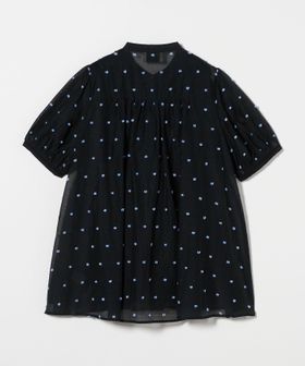 2トーン ドットジャガード ブラウス