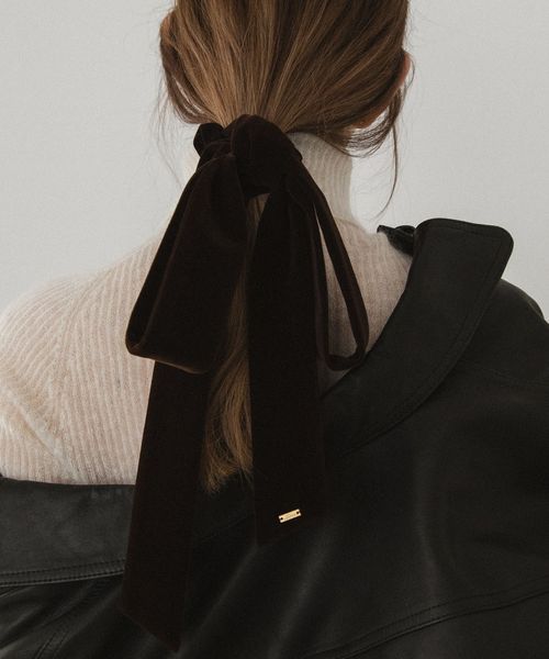 LETICIA＞リボン ベルベットシュシュ