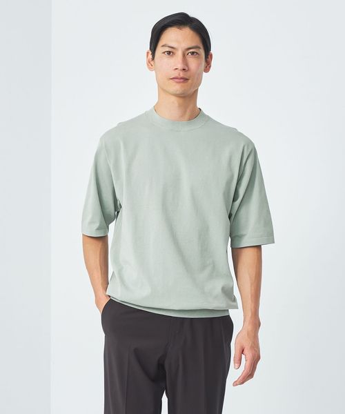 A＋ テンジク クルーネック 半袖 ニット ―ハンドウォッシャブル―