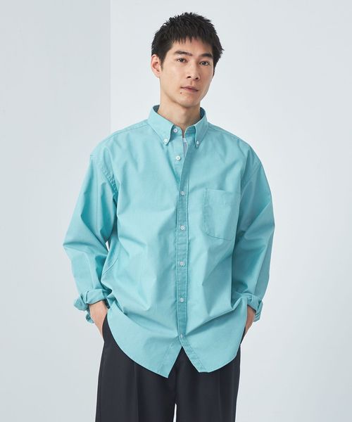 FINE BASIC オックスストレッチ ビッグ ボタンダウンシャツ ―ストレッチ―