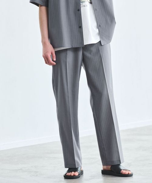 ウォッシャブルトロ ストライプ パンツ ―ストレッチ―