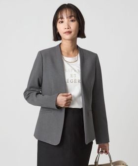 ダブルクロス ノーラペル ジャケット ウォッシャブル ストレッチ