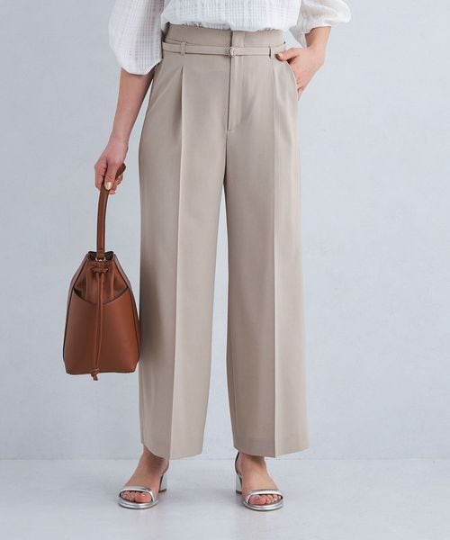 サラフール ベルト ワイド パンツ ―マシンウォッシャブル・ストレッチ