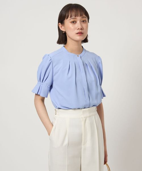 袖タック ショートスリーブ ブラウス