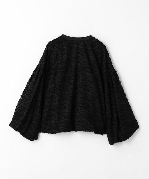 カットジャカード レース バルーン ブラウス