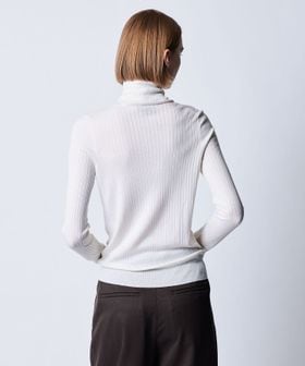 18G カシミヤシルクリブタートルニット