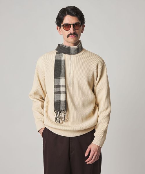 Steven Alan＞ T/C 9G アゼ ハーフジップ ドライバーズ ニット