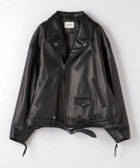 monkey time＞ シープ レザー オーバーサイズ ダブルライダースジャケット