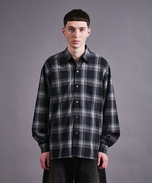 グリッター オンブレチェック シャツ