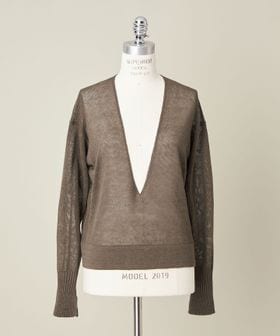 conte＞ディープVネック プルオーバーニット