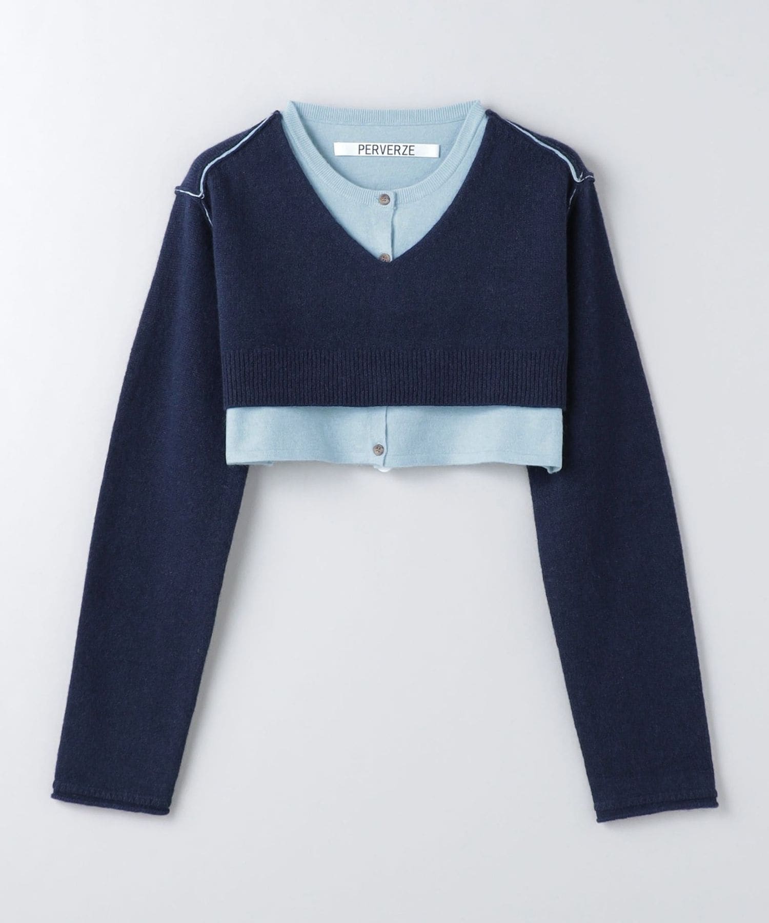 PERVERZE＞TWIN LAYERED KNIT PULLOVER/ニット