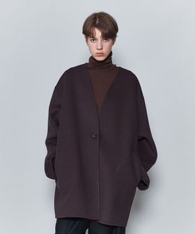 6(ROKU)＞ウール ノーカラーコート