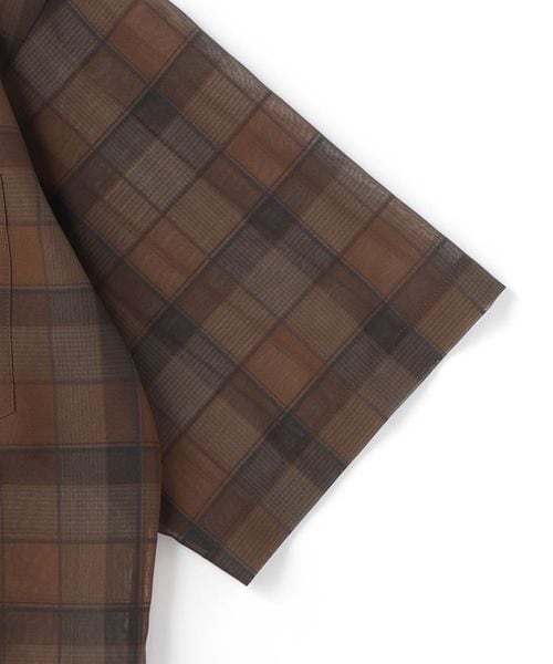 6(ROKU)＞シアー チェック シャツ