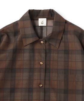 6(ROKU)＞シアー チェック シャツ