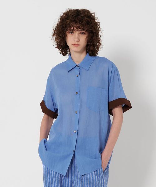 6(ROKU)＞スケ ショートスリーブ シャツ