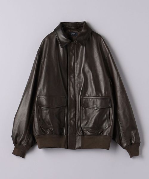別注】＜LOEFF＞ メンズ ラムレザー フライトジャケット