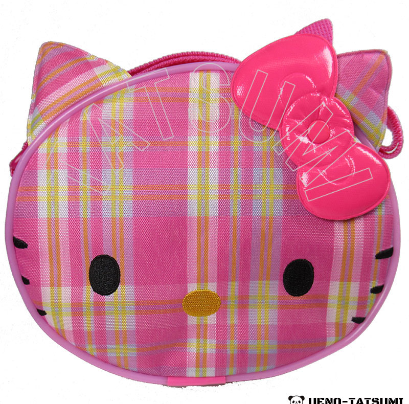 ハローキティ チェック柄ダイカットショルダー ピンク - キャラクター