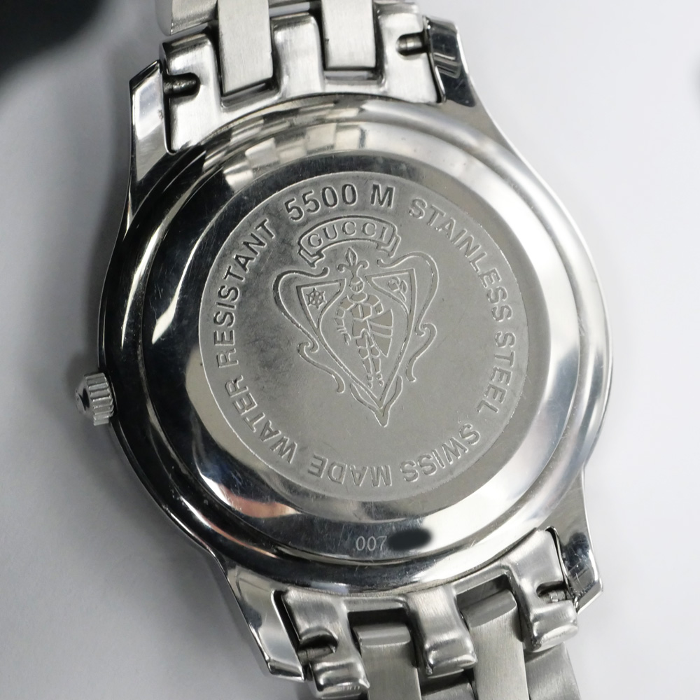名東】【GUCCI】グッチ 5500M デイト ブラックローマ 黒文字盤 SS